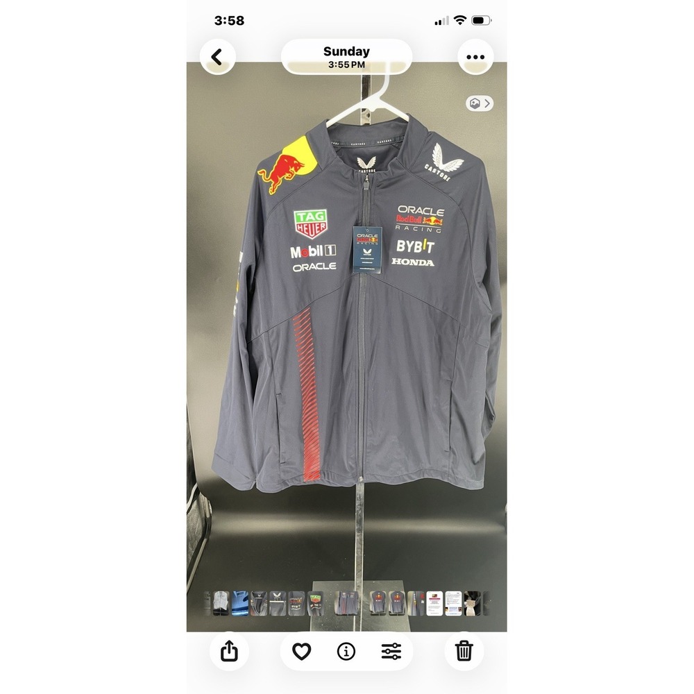 NEW! Castore Red Bull Racing Official Team Soft Shell Jacket Full Zip Up XL - Picture 8 of 16